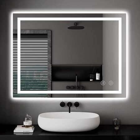 bathroom mirror with lighting for makeup touch control lights