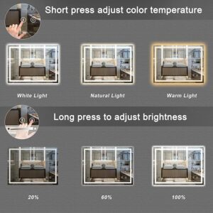 bathroom mirror with lighting for makeup touch control lights